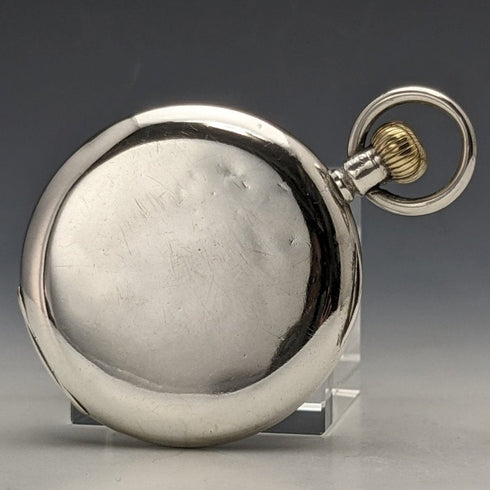 1918 antique working goods Zenith pure silver case military style pocket watch